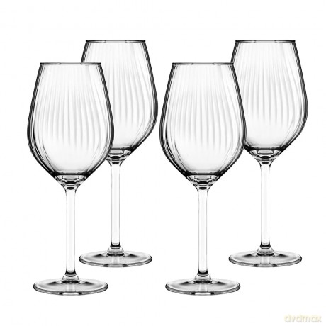 Plisse Kpl.4 Kieliszków Wino 380ml