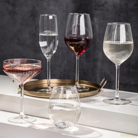 Plisse Kpl.4 Kieliszków Wino 380ml