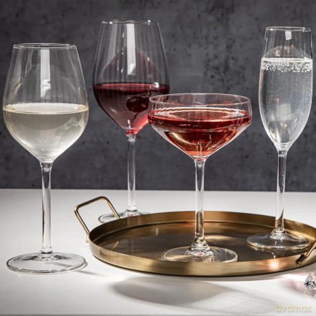 Plisse Kpl.4 Kieliszków Wino 380ml