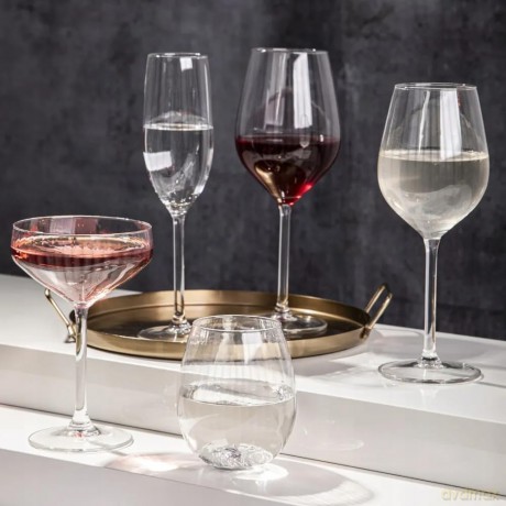 Plisse Kpl.4 Kieliszków Wino Czerwone 500ml