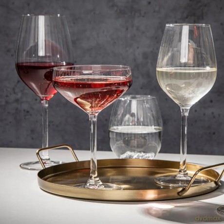 Plisse Kpl.4 Kieliszków Wino Czerwone 500ml