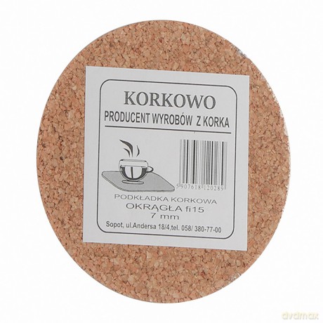 Podkładka Pod Garnek Śr.14,5cm Gr.7mm Korek Naturalny