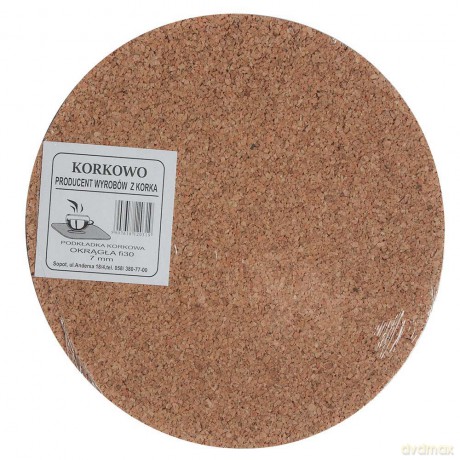 Podkładka Pod Garnek Śr.29,5cm Gr.7mm Korek Naturalny