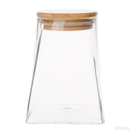 Pojemnik Borosilikat z Bambusową Pokrywką 530ml (Color Box)