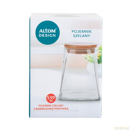 Pojemnik Borosilikat z Bambusową Pokrywką 530ml (Color Box)