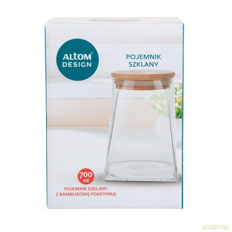 Pojemnik Borosilikat z Bambusową Pokrywką 700ml (Color Box)