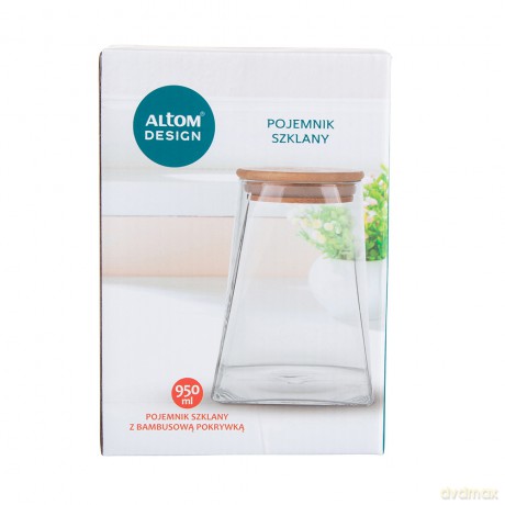 Pojemnik Borosilikat z Bambusową Pokrywką 950ml (Color Box)