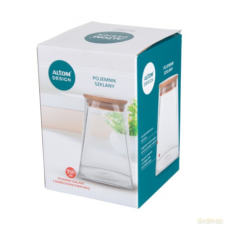 Pojemnik Borosilikat z Bambusową Pokrywką 950ml (Color Box)