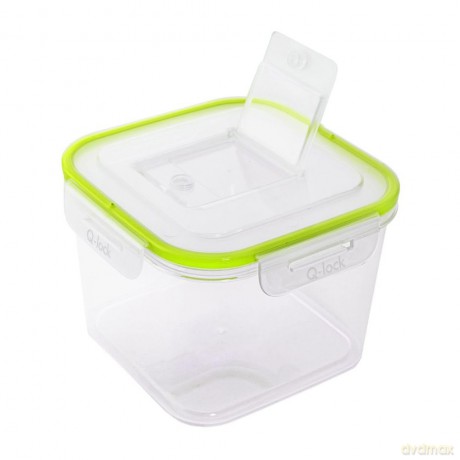 Pojemnik Do Żywności Kwadratowy Q-Lock Transparentny 15,8x15,8cm 1,6l