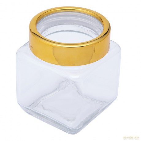 Pojemnik Kwadratowy Ze Złotą Pokrywką 500ml