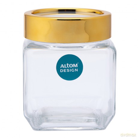 Pojemnik Kwadratowy Ze Złotą Pokrywką 500ml