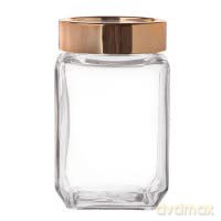 Pojemnik Kwadratowy Ze Złotą Pokrywką 700ml