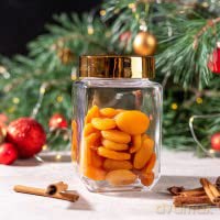 Pojemnik Kwadratowy Ze Złotą Pokrywką 700ml