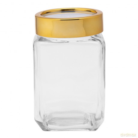 Pojemnik Kwadratowy Ze Złotą Pokrywką 700ml