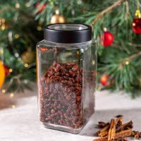 Pojemnik Szklany Kwadratowy z Pokrywką 1,0l Czarny