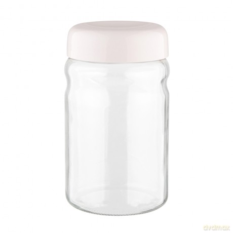 Pojemnik Szklany z Plastikową Pokrywką 1,4l Krem