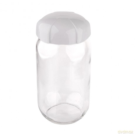 Pojemnik Szklany z Plastikową Pokrywką 1l Szary