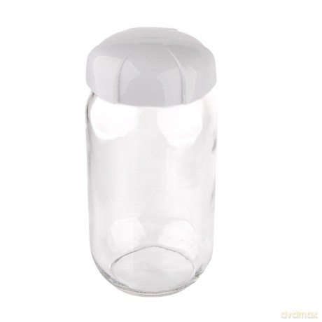 Pojemnik Szklany z Plastikową Pokrywką 1l Szary