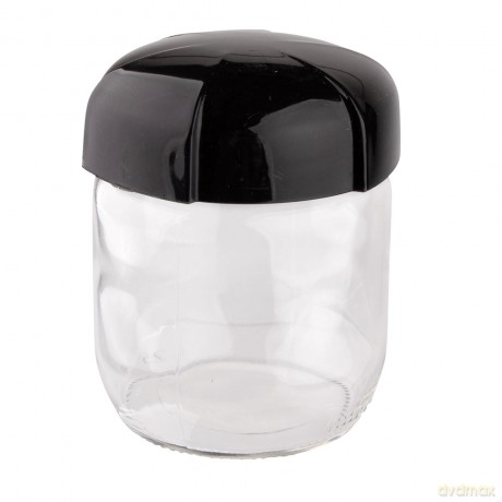 Pojemnik Szklany z Plastikową Pokrywką 425ml Czarny
