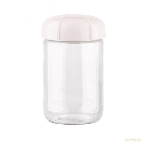 Pojemnik Szklany z Plastikową Pokrywką 660ml Krem