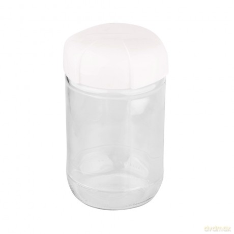 Pojemnik Szklany z Plastikową Pokrywką 660ml Krem