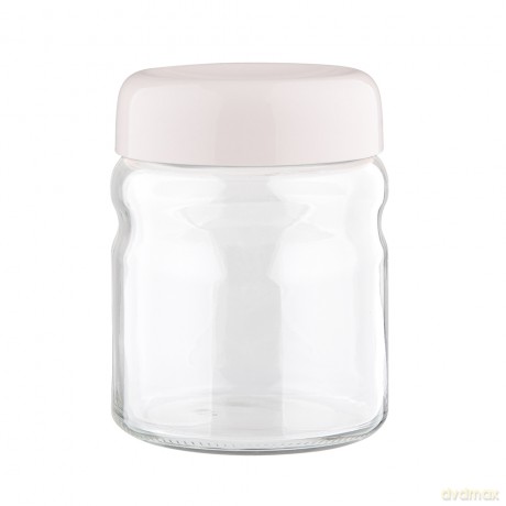 Pojemnik Szklany z Plastikową Pokrywką 900ml Krem