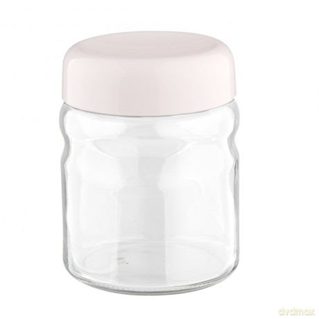 Pojemnik Szklany z Plastikową Pokrywką 900ml Krem