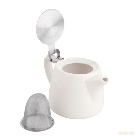 Regular Czajnik z Zaparzaczem 550 Ml Porcelana Kremowa w Opasce