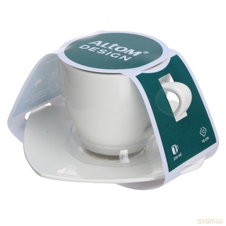 Regular Filiżanka 200 Ml Ze Spodkiem Niedekorowane Opak. Opaska Pvc Porcelana Kremowa