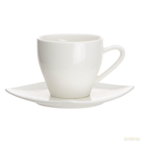 Regular Filiżanka 200 Ml Ze Spodkiem Niedekorowane Opak. Opaska Pvc Porcelana Kremowa