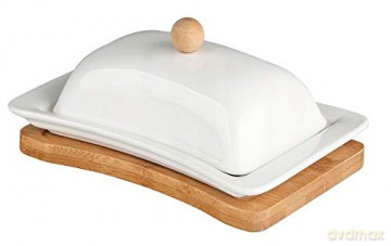 Regular Maselnica Porcelanowa Na Bambusowej Podstawie