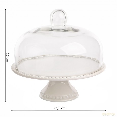 Regular Patera Do Tortu 27,5x26cm z Pokrywą Szklaną
