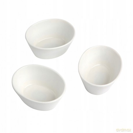 Regular Zestaw 3 Dipów Owal 10 cm Porcelana Kremowa