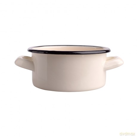 Rondel Emaliowany 0,5l Śr.12cm Wys.5,8cm Krem