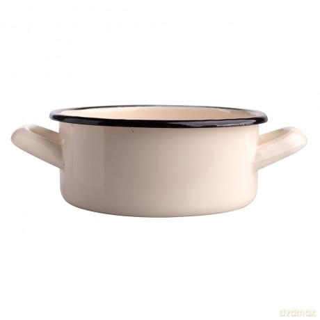 Rondel Emaliowany 0,8l Śr.14cm Wys.6,4cm Krem