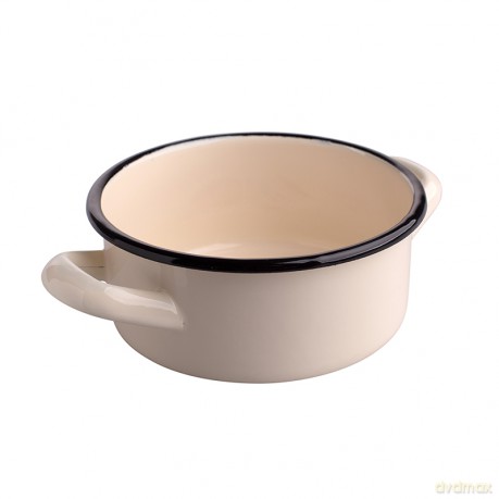 Rondel Emaliowany 0,8l Śr.14cm Wys.6,4cm Krem