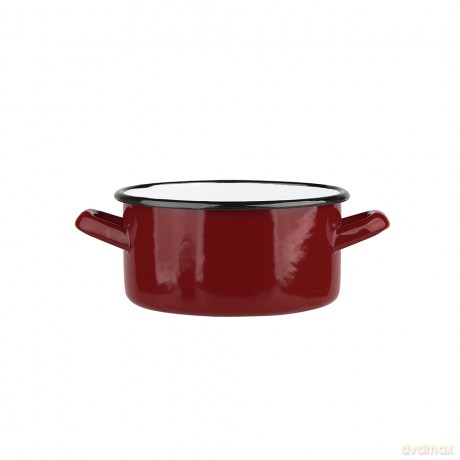 Rondel Emaliowany 1,45l Śr.16cm Wys.8,5cm Czerwień