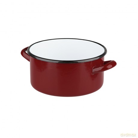 Rondel Emaliowany 1,45l Śr.16cm Wys.8,5cm Czerwień