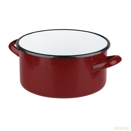 Rondel Emaliowany 2,9l Śr.20cm Wys.10,5cm Czerwień