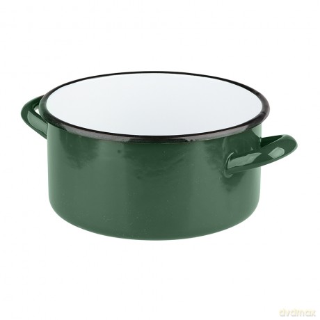 Rondel Emaliowany 2,9l Śr.20cm Wys.10,5cm Zieleń