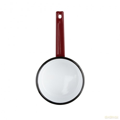 Rondel Emaliowany z Trzonkiem 1,0l Śr.14cm Wys.7cm Czerwień
