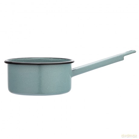 Rondel Emaliowany z Trzonkiem 1,0l Śr.14cm Wys.7cm Szałwiowy Nakrapiany