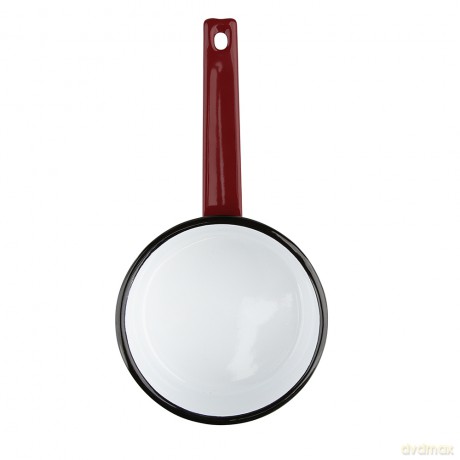 Rondel Emaliowany z Trzonkiem 1,5l Śr.16cm Wys.8cm Czerwień
