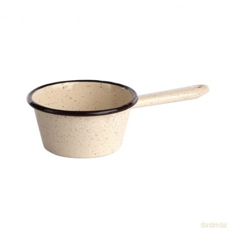Rondel Stożkowy z Trzonkiem I Dzióbkiem 0,45l Śr.12cm Wys.6,5cm Krem Nakrapiany