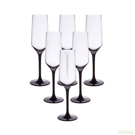 Rubin Black Kpl. 6 Kieliszków Szampan 220ml