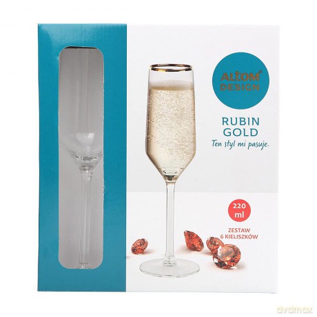 Rubin Gold Kpl. 6 Kieliszków Szampan 220 Ml