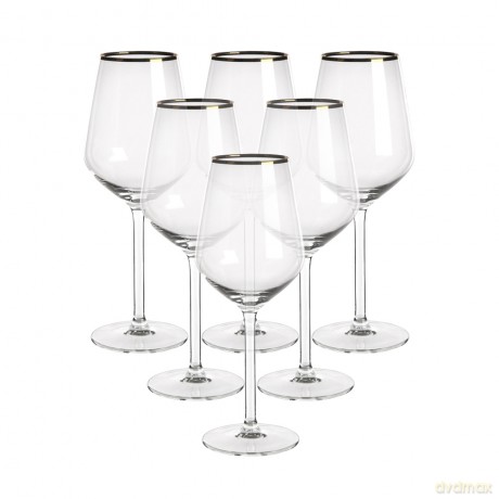 Rubin Gold Kpl. 6 Kieliszków Wino Białe 370 Ml