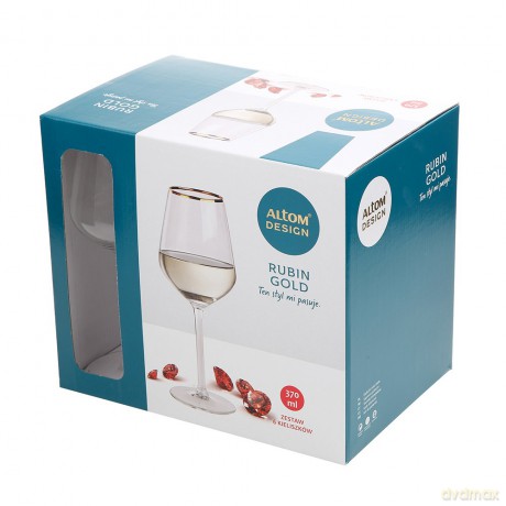 Rubin Gold Kpl. 6 Kieliszków Wino Białe 370 Ml