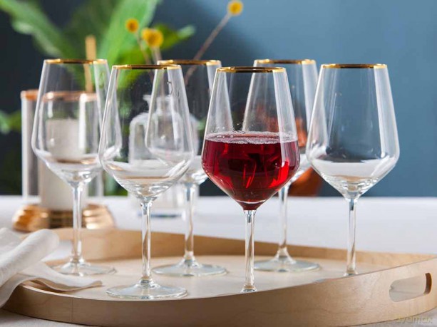 Rubin Gold Kpl. 6 Kieliszków Wino Czerwone 530 Ml