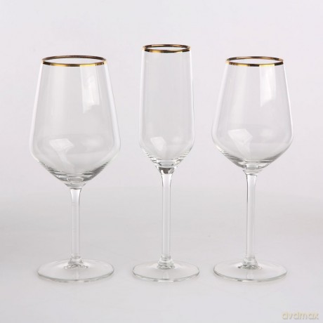 Rubin Gold Kpl. 6 Kieliszków Wino Czerwone 530 Ml